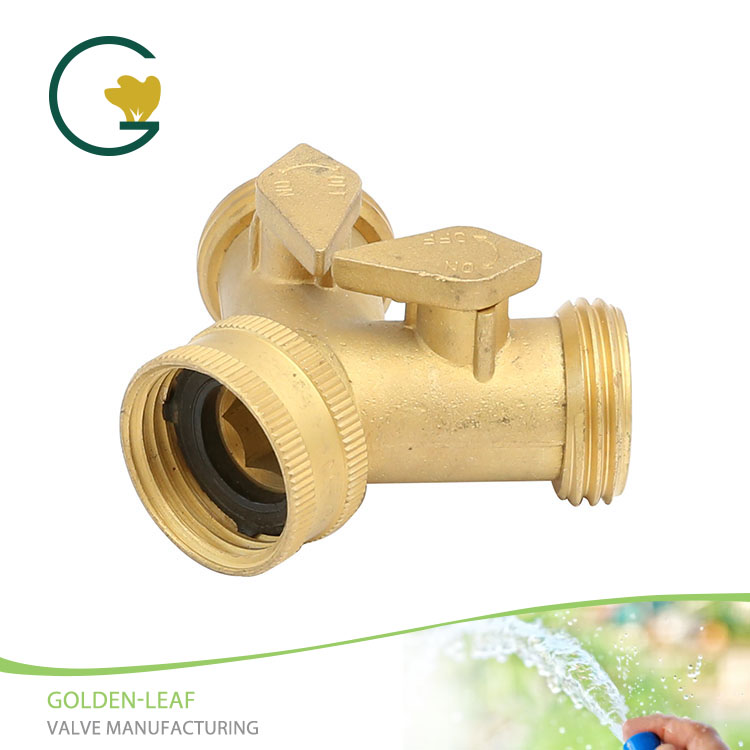 On-off Switch Handle ဖြင့်ကြေးဝါ 2-way Shut-off Valve