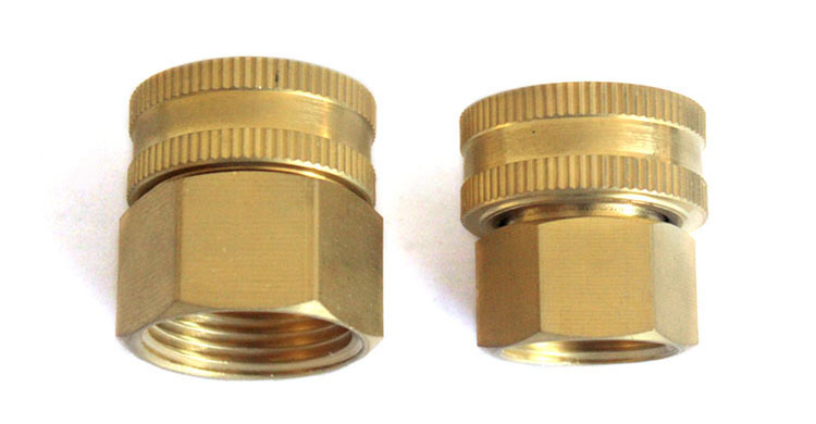 Dual Female ကြေးဝါ Swivel Hose Connector